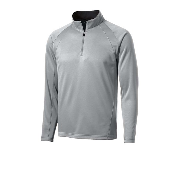 Sport-Tek Sport-Wick Fleece 1/4-Zip Pullover L Silver/Black