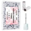 Rolybag 100pcs Small Sanding Bands Nail Drill Bits 240 Extreme Fine Grit Nail File Sanding Bands with 3.1mm Mandrel Bit for Acrylic Nails Gel Removing Shaping Professional Manicures and Pedicure,Zebra