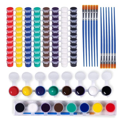 Neliblu Washable Watercolor Paint Set for Kids - 12 Filled Paint Strips with 8 Vibrant Colors and Brushes - Art Supplies for Birthdays, Home, and Art Activities - Ideal Party Favors for Creative Fun
