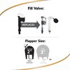 Korky 818BP QuietFILL Universal Toilet Fill Valve and Premium Flapper Easy to Install and Quiet-Made in USA, 2 Inch, Black