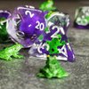 Sage's Portal Animal Familiars Resin DND Dice Set Polyhedral Dice Set for Dungeons and Dragons RPG Pathfinder Tabletop TTRPG (Green Frog)