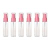6PCS 30ml/1oz Empty Plastic Pump Vial Packing Bottles with Transparent Cap-Face Cream Jar Pot Makeup Travel Cosmetic Storage Container Holder for Lotion Bath Shower Dispenser (Transparent+Pink)