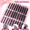 Fluffy Lash Extension Kit 60D+80D+100D Lash Clusters Thick Eyelash Extension Kit 10-18mm Individual Lashes Kit 300PCS Eyelashes Extension with Bond and Seal and Lash Extension Tweezers by TNFVLONEINS