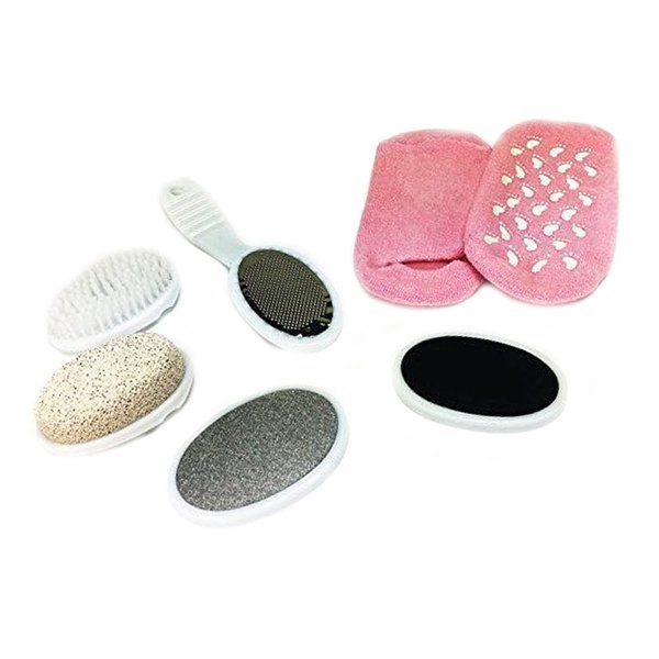Deluxe Pedicure Foot Files Scraper System With Bonus Moisturizing Gel Socks Anti Slip Grips