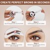 Eyebrow Stamp Stencil Kit for Beginner - Simpout Eye Brow Stamping Kit, Eyebrow Stamp Trio Kit, 29 Brow Stencils, Brow Eyebrow Kit with Sponge Applicator, Waterproof Eyebrow Kit (E02 Soft Brown)