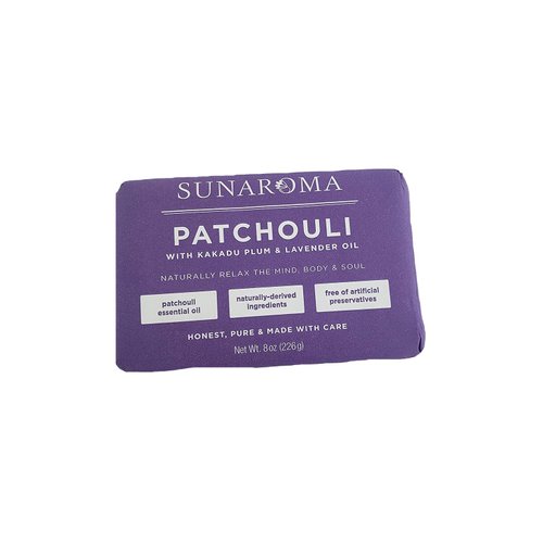 Sunaroma Patchouli Oil & Lavender Body Bar Soap, 8 Ounce (Pack of 3)