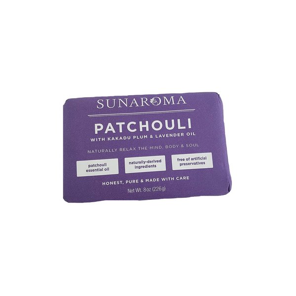 Sunaroma Patchouli Oil & Lavender Body Bar Soap, 8 Ounce (Pack of 3)