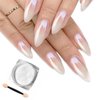 White Pearl Chrome Nail Powder, Pearlescent White Nail Art Jewelry Glitter Powder Symphony Mermaid Pearl Neon Nail Powder, The Powder Is Fine and Shiny, Healthy & Long-lasting for Nail Art Decorations