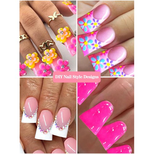 500PCS Duck Nail Tips, Clear Short Duck Nail Tips for Acrylic Nails Professional, Extra Short Duck Feet Flared Nail Tips Half Cover Fan Wide French False Nail Tips for Extension Nail Salon 10 Sizes