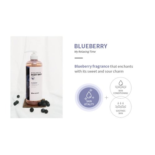 MIZON BLUEBERRY Body Wash, Nourish, Moisture, Soft Skin, Soothe Skin, Long-Lasting Nourishment, Deep Moisture (27 oz)