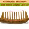 Moreinday Hair Comb Wooden Comb Anti-static Wood Comb Green Sandalwood Comb Wide Tooth Comb for Women Men