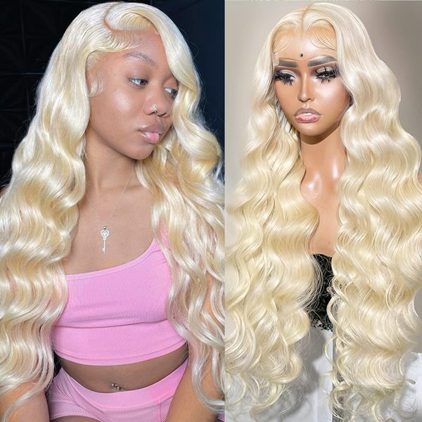 Alimubi hair 613 Lace Front Wig Human Hair Blonde Wig Human Hair 13x4 Body Wave Lace Front Wigs 180 Density 613 Body HD Lace Frontal Wig Glueless Wigs Human Hair Pre Plucked 30 inch