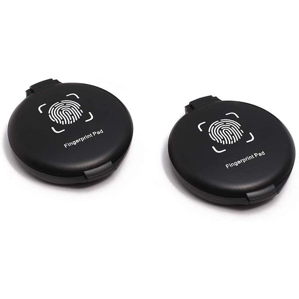 Fingerprint Ink Pad (Pack of 2) - Thumbprint Ink Pad for Notary Supplies Identification Security ID Fingerprint Cards Law Enforcement Fingerprint kit Black Ink pad Stamp pad huella dactilar