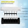 Joinfworld 35A Terminal Block 6 Position Screw Terminal Strip Dual Row with Cover & 6 Position Pre-Insulated Terminal Jumper Block -2pcs