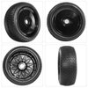 RC Station 4PCS Preglued 17mm hex Wheels and Tires 1/8 Scale RC Buggy RC Tires and Wheels with Foam Inserts 1/8 RC Buggy Tires and Wheels for Typhon, Redcat, Team, Losi, HPI, HPS, 4PCS-Black