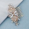 Missgrace Bride Wedding Prom Side Hair Comb Crystal Rhinestones Flower Hair Comb Clips Bridal Hair Accessories Hair Piece for Women and Girls (Gold)