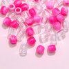 VENOFEN 50PCS Pink Hair Beads for Braids Clear Beads Loc Jewelry Dreadlock Accessories Cute Acrylic Pony Beads Hair Decoration for Girls and Women
