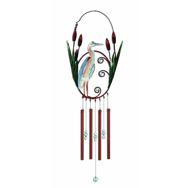 Sunset Vista Designs Kathy Hatch Seaside Blue Heron Wind Chime, 18"