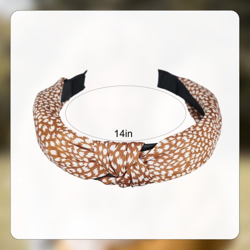 XIHIRCD 4pcs Knotted Headbands for Women, Non-Skid Fashion Hairbands for Women's Hair Leopard Printed Knotted Hair Hoop Headband for Women Girls Gifts Daily Wearing (4 Colors)