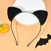 Cat Ears Headband, Black Cat Ears Cat Costumes for Adult Women Girls Fancy Cosplay Dress up, Black Cat Halloween Costume Accessories for Women and Girls