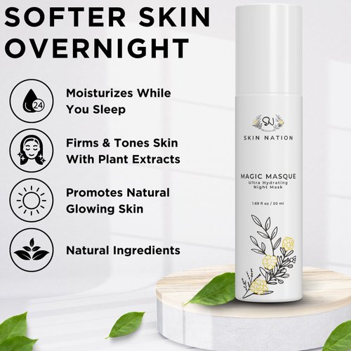 Face Mask Skincare With Hyaluronic Acid, Aloe Vera & Vitamin E, Deep Hydrating Moisturizer, Pore Cleaner & Pore Minimizer for Face & Collagen Synthesis For Skin Tightening & Anti Aging, Made in USA