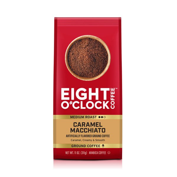Eight O'Clock Coffee Caramel Macchiato, 11 Ounce (Pack of 1) Medium Roast 100% Arabica Ground Coffee, Caramel, Creamy, Smooth