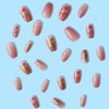 Hkanlre Pink Press on Nails Tips Medium Jelly Fake Nails Coffin Full Cover Ballerina Rose False Nails for Women and Girls 24PCS