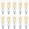 Raheem T8 LED Bulb, E12 Dimmable LED Bulb, 110v 600Lumens 3000k 60W Equivalent, Clear Glass Tubular Light Bulb, Best Replacement for Incandescent Bulb, Candelabra LED Bulbs, 10 Pack (Warm White)