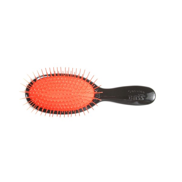 Bass Brushes | Elite Series | Style & Detangle Pet Brush | Ultra-Premium Alloy Pin | High Polish Acrylic Handle | Small Oval | Black Finish | Model ESWP