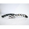 Slim black sparkly banana hair claw clip with crystals rhinestones (Crystal color: Gray and dark blue)
