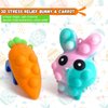 4PCS Easter Pop Stress Balls Fidget Toys, 3D Bunny + Carrot Push Bubble Sensory Balls Fidget Toy, Soft Silicone Squeeze Toys for Kids Adults Stress Relief Party Favors
