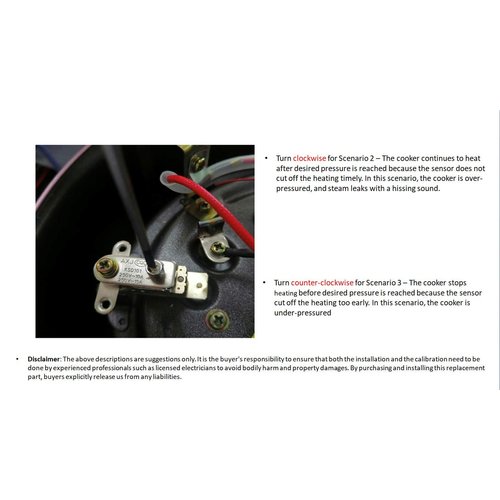Generic Electric Pressure Cooker Pressure Sensor or Switch Works (Type Dual)