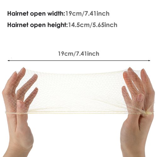 Prasacco 20 Pieces Hair Nets for Buns, Hair Nets Elastic Edge Mesh Hair Nets Blonde Ballet Hair Net for Girls, Elastic Edge Mesh Invisible Ballet Hair Net for Girls Women Hair (50 cm/20 inch)