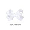 12 PCS 3" Hair Bow Clips Grosgrain Ribbon Solid Color Hair Bow With Alligator Clips Hair Accessories for Teen Toddler Little Girls (White)