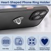 Moxweyeni 6 Pcs Cell Phone Ring Holder Stand Phone Ring Holder Adhesive Metal Phone Finger Grip Universal Ring Holder for Cell Phone Tablet, Sticky Phone Charms Accessories (Heart Shaped)