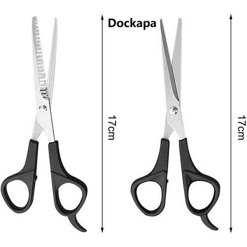 Dockapa, Professional Stainless Steel Comfort Grip, All-Purpose, Straight Office Craft Scissors for DIY(Black)