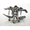 Medium blue or smoke gray crystal peacock metal hair claw clip bridal clip (Primary color: Blue)
