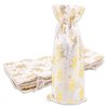 48-pack Muslin Cotton Canvas Wine Bottle Gift Bags w. Drawstring (Golden Stars, 6" x 14") - for Storage, Holiday Parties, Promotional Events by The Display Guys