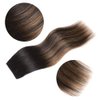 5 Pieces 18" Remy Clip in Hair Extensions Human Hair Natural Black to Chestnut Brown Highlight Black Ombre - Silky Straight Short Thick Real Hair Extensions for Women (18 inches, (1BT6) P1B, 90grams)