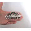 Generic Shiny silver textured metal hair claw clip for medium fine hair