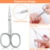 THRAU Cuticle Scissors Extra Fine for Manicure and Pedicure, Curved Blade Precise Pointed Tip Grooming Kit for Eyebrow, Eyelash, Trim Nail and Dry Skin - Small Scissors