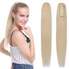 Rich Choices Claw Clip Ponytail Extension Human Hair Real Hair Ponytail Extension Balayage Bleach Blonde 14 Inch 105g One Piece Clip In Long Ponytail Hair Extensions Straight For Women #613