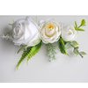 Fangsen Wedding Boho White Rose Buds Flower Hair Clips Floral Comb With Hair Piece and Hair Vines for Brides and Bridesmaids Silver