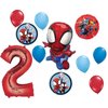 Spidey and His Amazing Friends 2nd Birthday Party Supplies 11pc Balloon Bouquet Decorations
