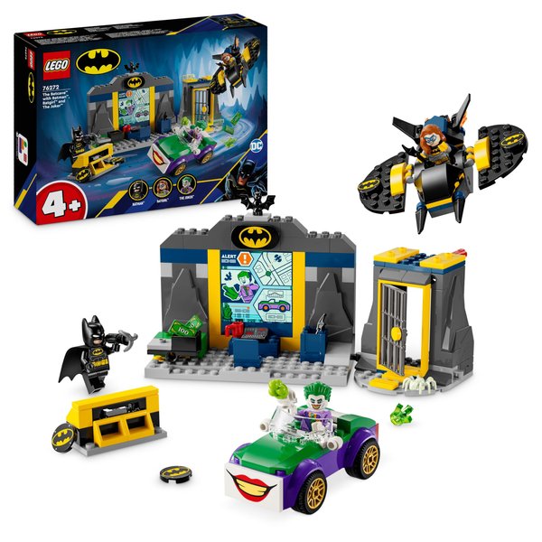 LEGO DC Super Heroes - Batcave with Batman, Batgirl and The Joker - Superhero Toy for Children - Construction and Vehicle Set for Boys and Girls from 4 Years Old 76272