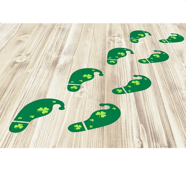 Bememo 54 Count St. Patrick's Day Leprechaun Footprints Decorations Floor Decals Stickers for Shamrock Party Decorations Home Office Store(Green)