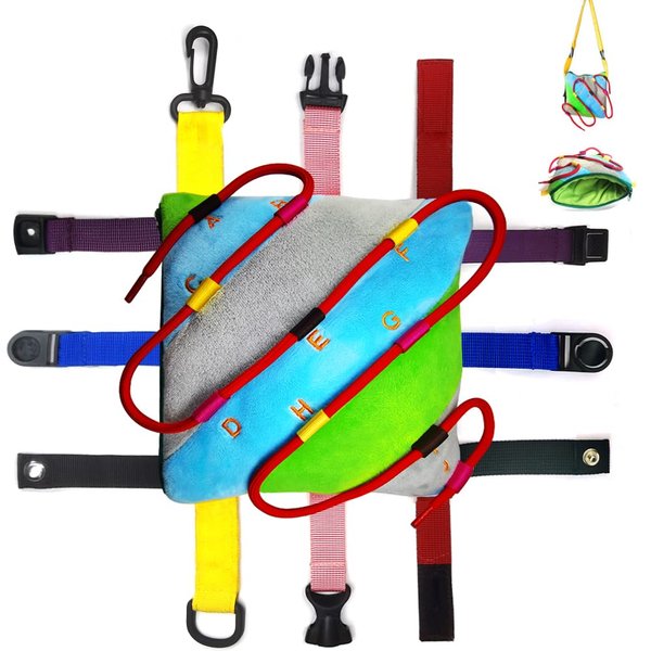 SUMWE Toddler Buckle Board Toy Airplane Travel Activities for Toddler 1-3 Year Old Kids Age Sensory Toys to Keep Toddler Busy on Plane Develop Motor Skills and Problem Solving Buckle Pillow 2
