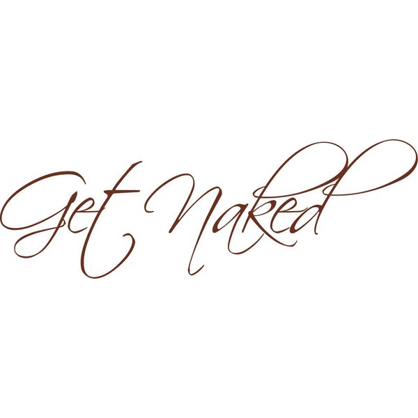 Get Naked Wall Decal Vinyl Bathroom Wall Art Stickers Brown10'' X 34''