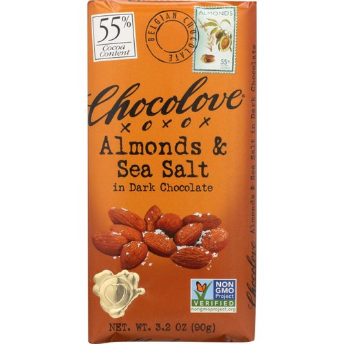 Chocolove Almonds and Sea Salt in Dark Chocolate, 3.2 oz