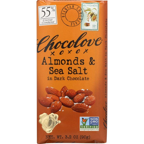Chocolove Almonds and Sea Salt in Dark Chocolate, 3.2 oz